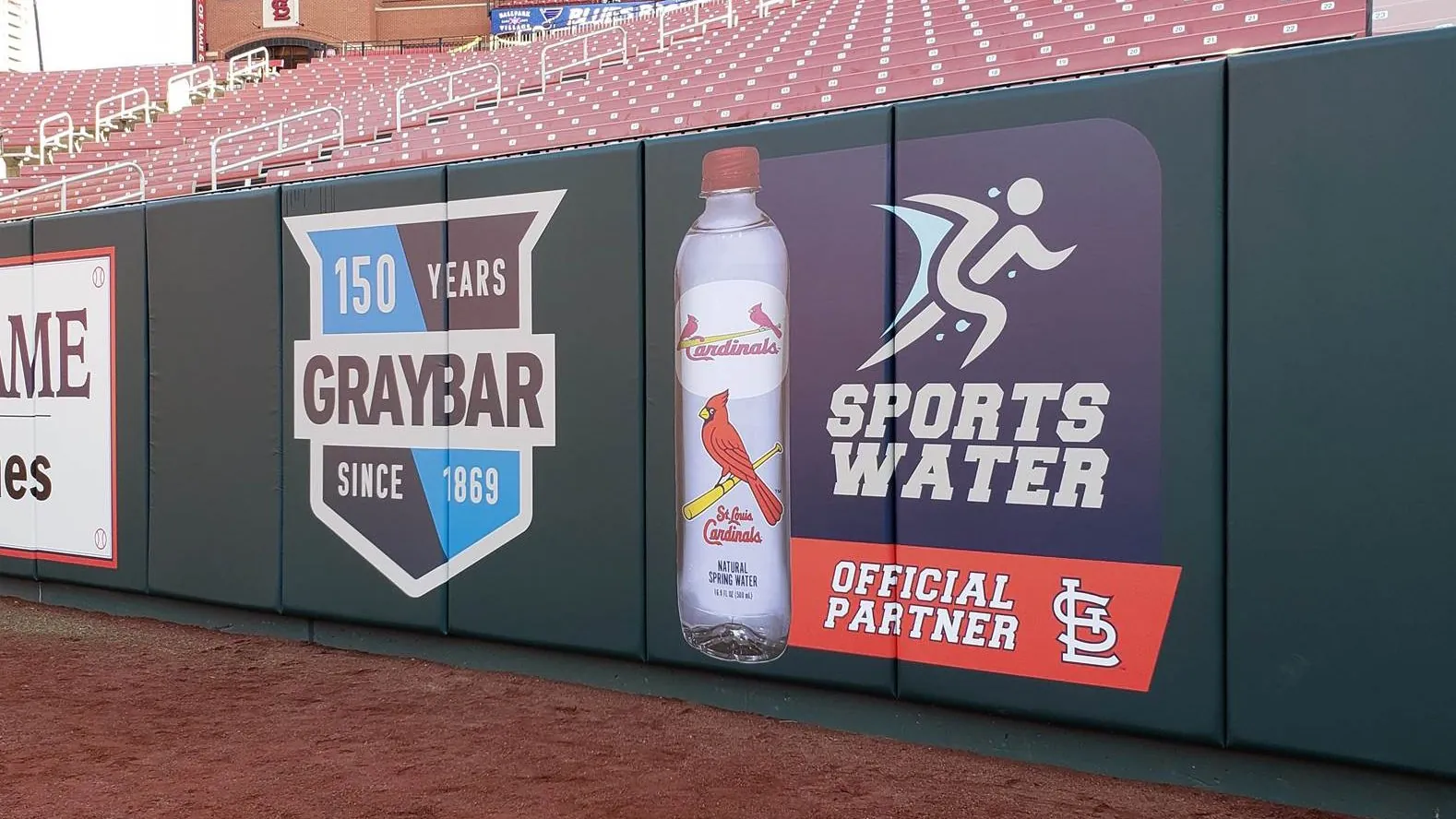 Sports Water outfield wall signage — St. Louis Cardinals