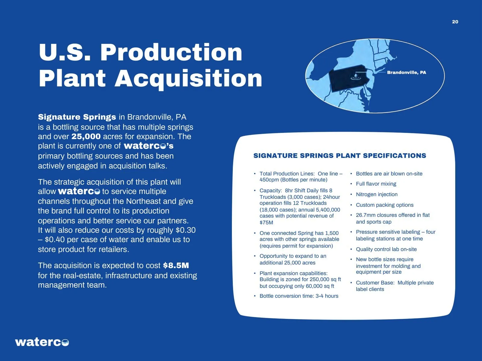 WaterCo business plan — page 20