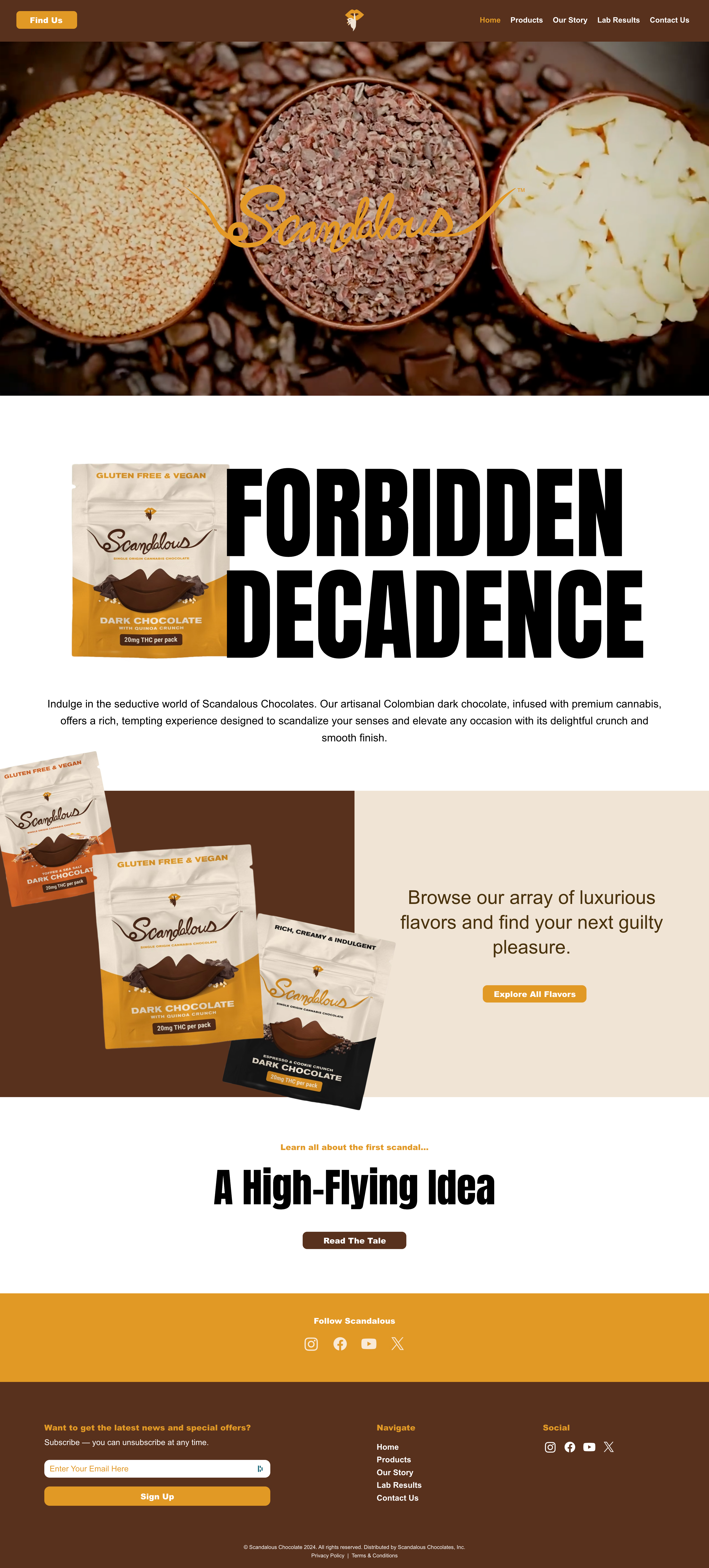 Scandalous Chocolates homepage